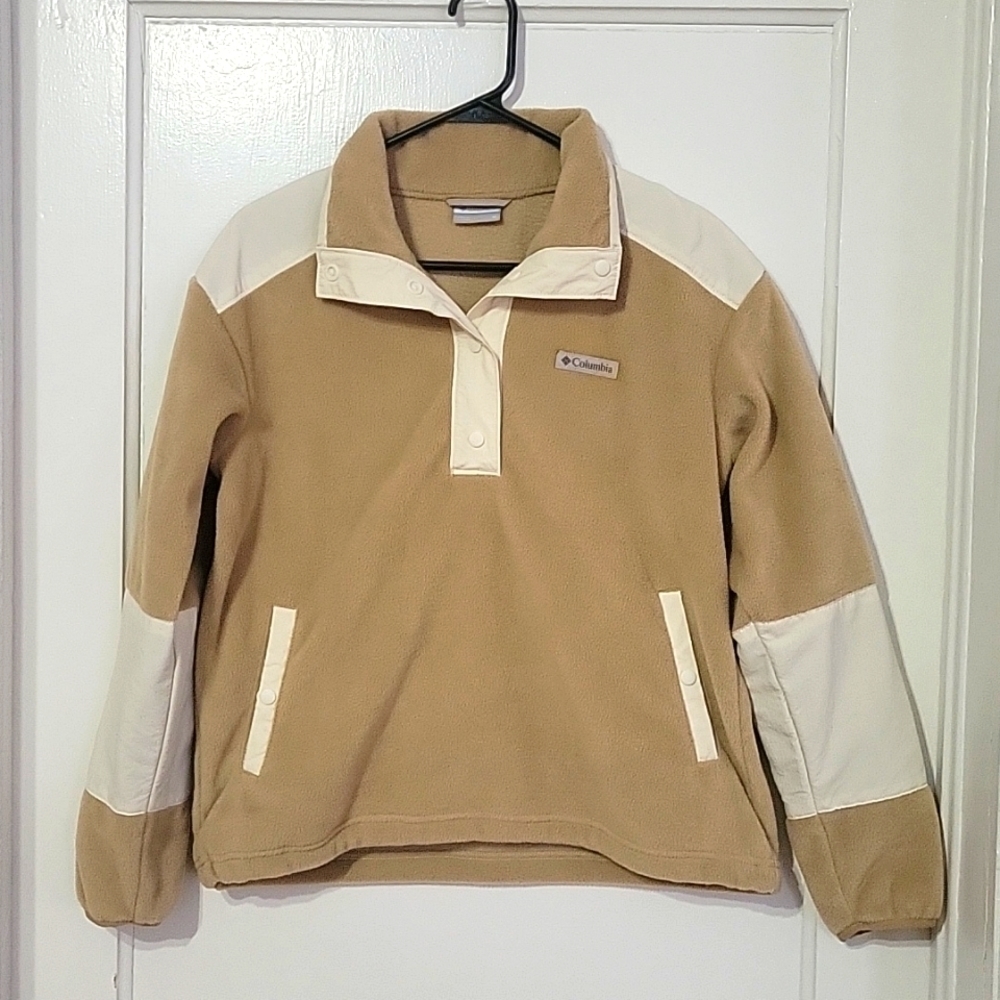 Columbia fleece pullover jacket womens cropped athletic wear rare item